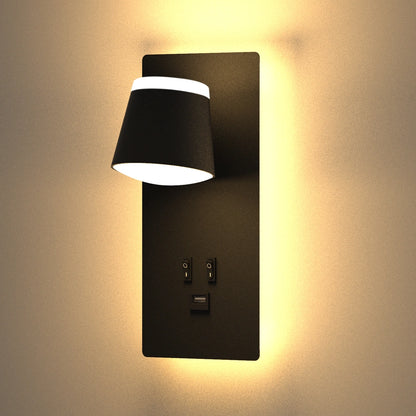 16W Rotatable Black Led Wall Lights Fixture With USB Port SY-I1010