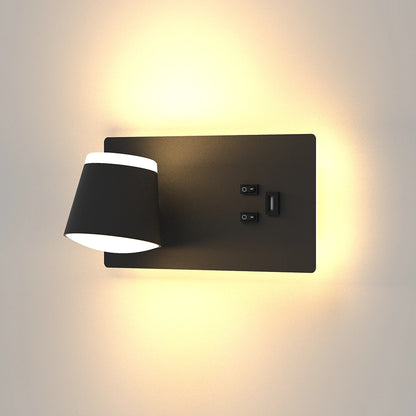 16W Rotatable Black Led Wall Lights Fixture With USB Port SY-I1010