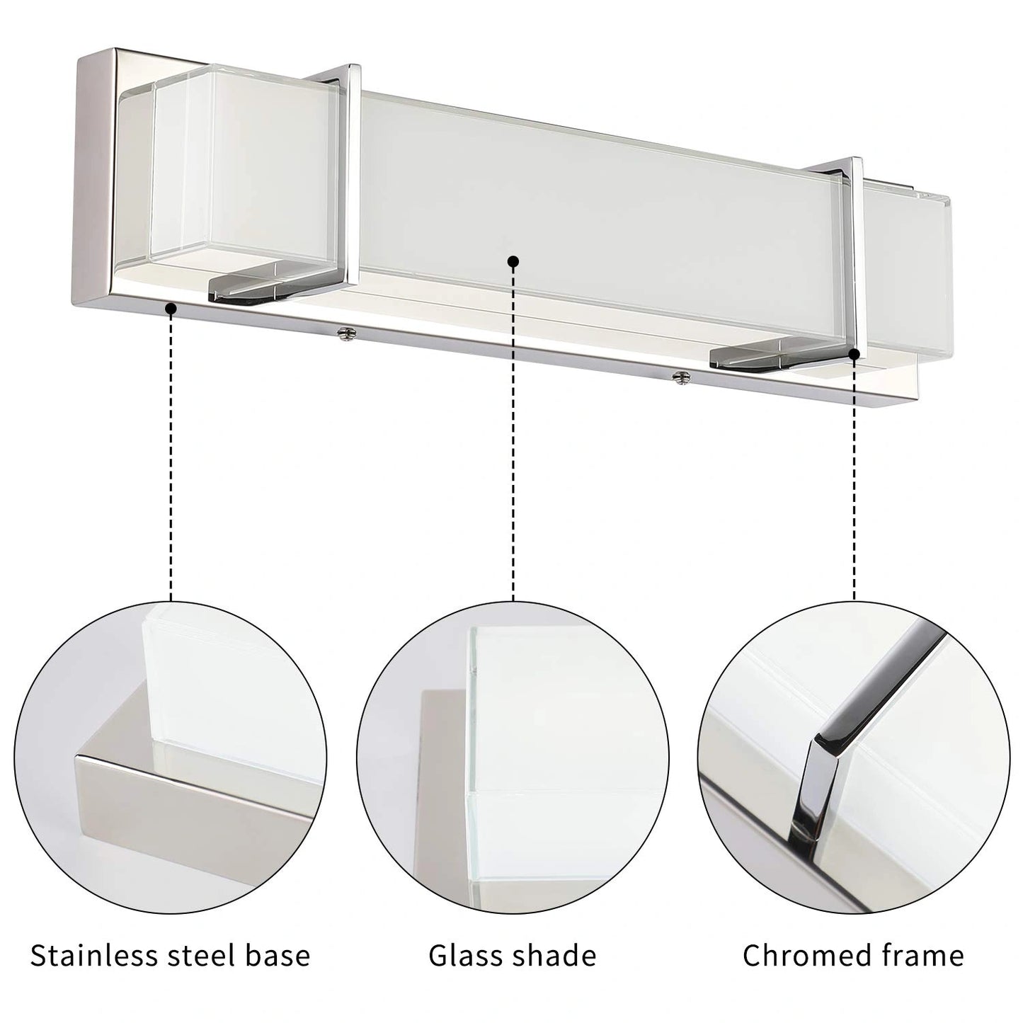 18W 25.2Inch Stainless Steel Vanity Lamp Led Bathroom Mirror Lights SY-V013